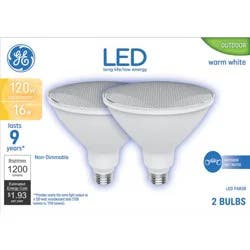 GE Household Lighting GE 2pk 120W Basic PAR38 LED Outdoor Floodlight Bulbs Bright White Light Bulbs