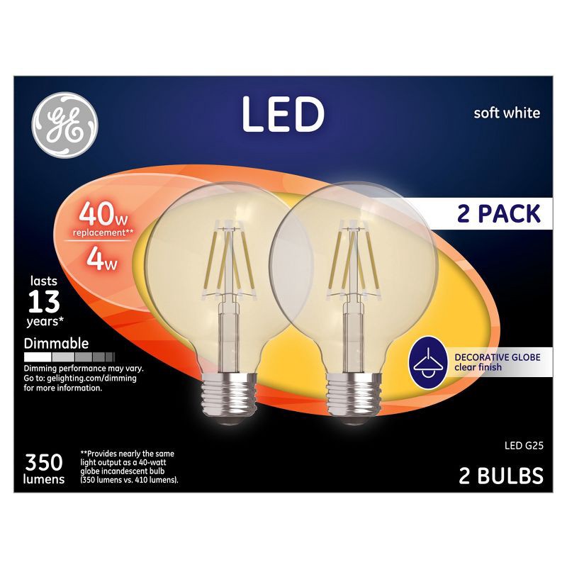 slide 2 of 2, General Electric GE 2pk 40W LED Light Bulbs White, 2 ct