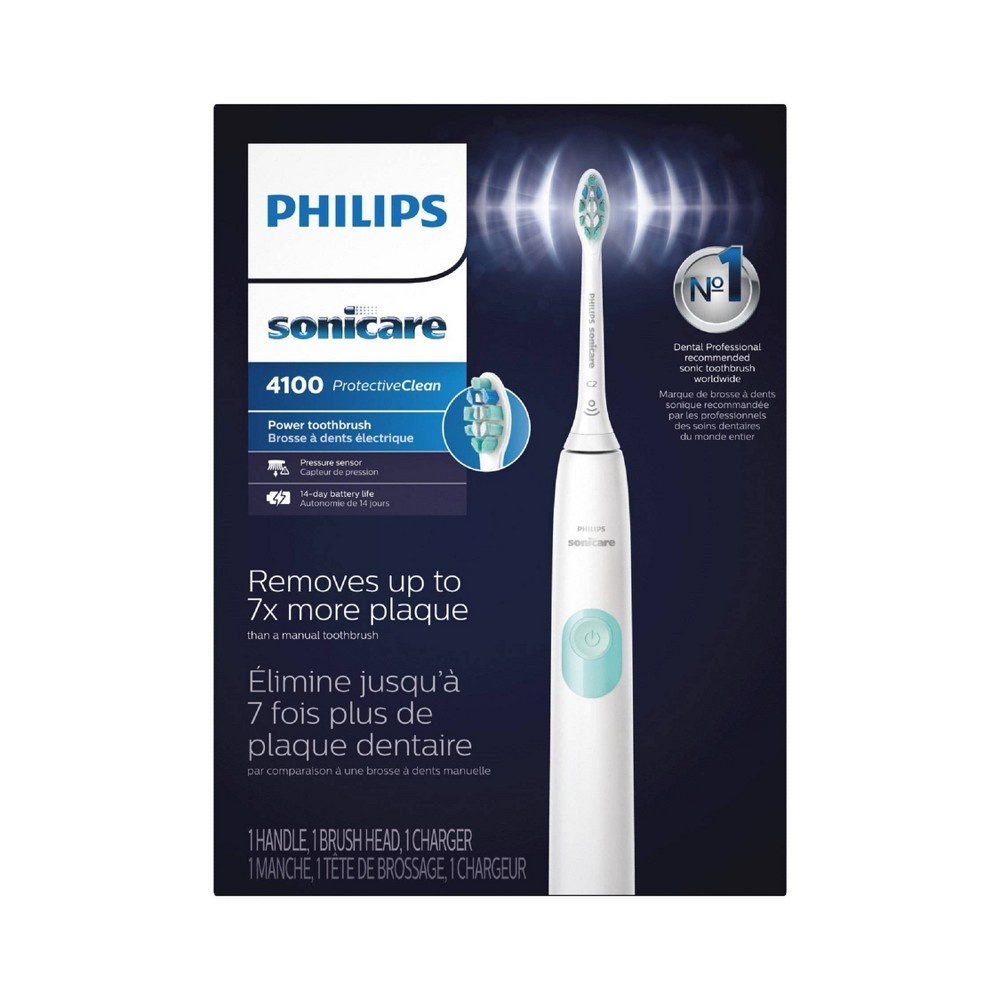 slide 7 of 7, Philips Sonicare Protective Clean 4100 Plaque White Mint Powered Toothbrush, 1 ct