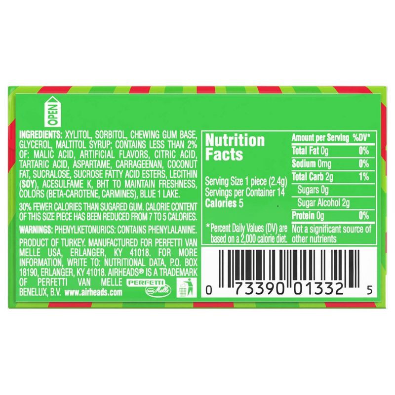 slide 3 of 5, Airheads Watermelon Gum - 14ct/1.23oz, 14 ct, 1.23 oz