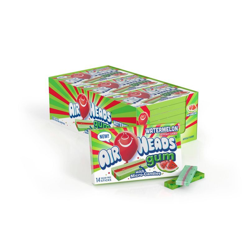 slide 4 of 5, Airheads Watermelon Gum - 14ct/1.23oz, 14 ct, 1.23 oz