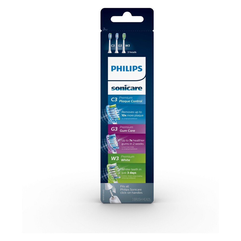 slide 3 of 3, Philips Sonicare Premium Variety Pack (Whitening, Gum & Plaque) Replacement Electric Toothbrush Head - 3pk, 3 ct