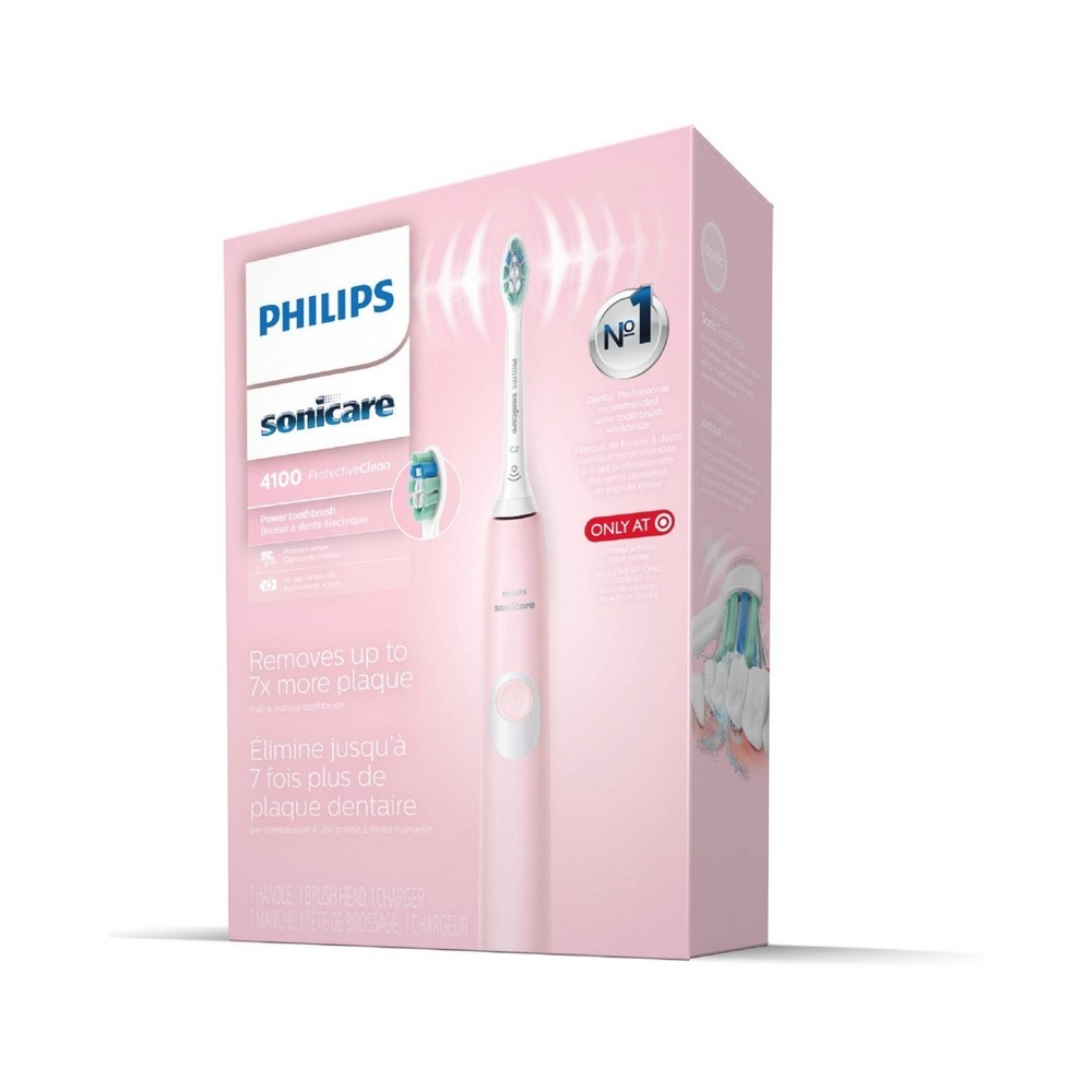 slide 6 of 6, Philips Sonicare Protective Clean 4100 Plaque Control Pink Rechargeable Electric Toothbrush - HX6810/50, 1 ct