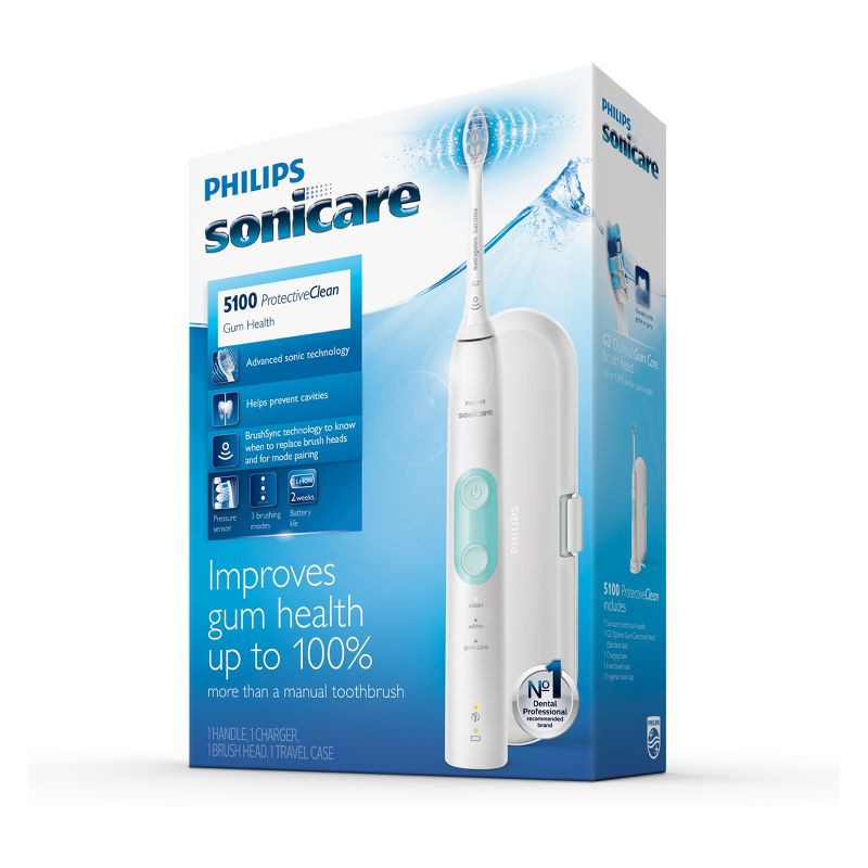 slide 1 of 6, Philips Sonicare ProtectiveClean 5100 Gum Health Rechargeable Electric Toothbrush - HX6857/11 - White, 1 ct