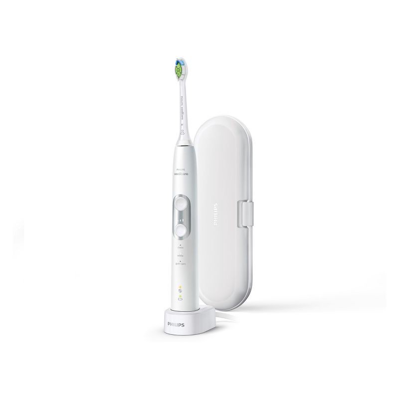 slide 3 of 6, Philips Sonicare ProtectiveClean 6100 Whitening Rechargeable Electric Toothbrush - HX6877/21 - White, 1 ct