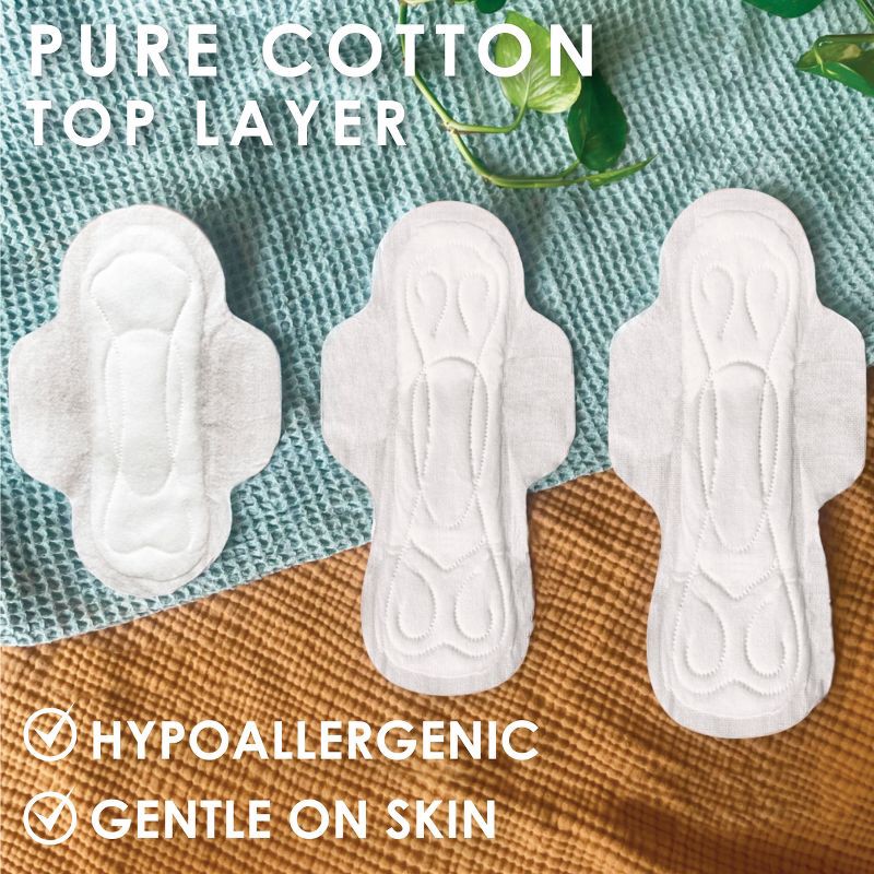 slide 6 of 10, L . Pure Cotton Chlorine Free Top Layer Ultra Thin With Wing Overnight Unscented Absorbency Pads With Wings - 36ct, 36 ct