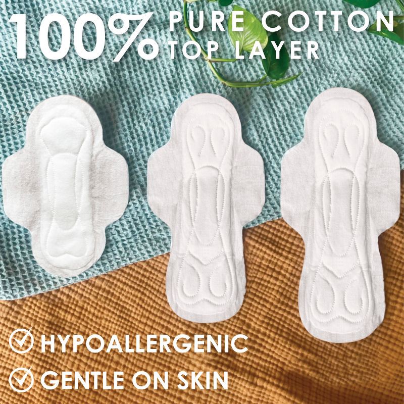 slide 5 of 12, L . Pure Cotton Chlorine Free Top Layer Ultra Thin With Wing Overnight Unscented Absorbency Pads With Wings - 36ct, 36 ct
