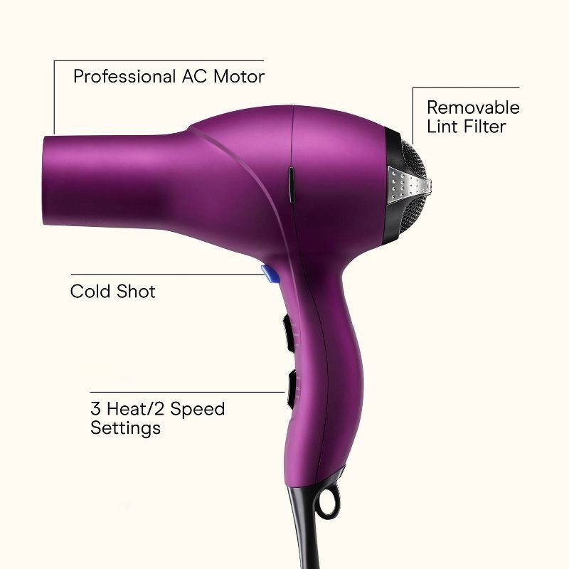 slide 2 of 9, Conair Magenta Soft Touch AC Motor Salon Professional Hair Dryer - 1875 Watts, 1 ct