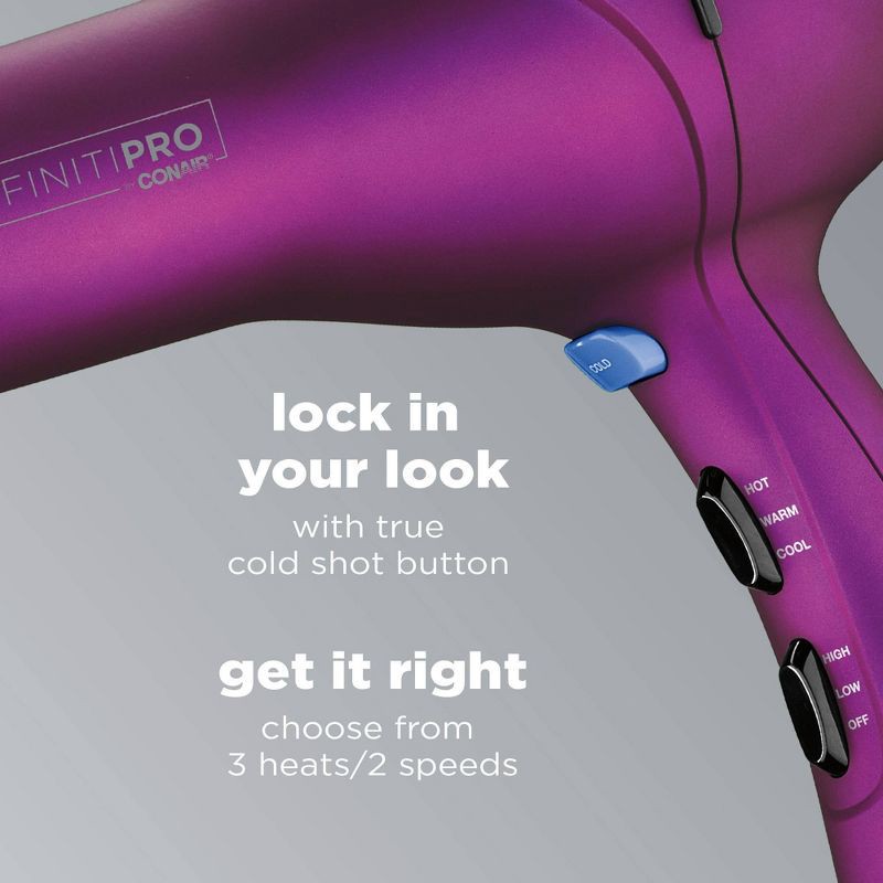 slide 7 of 11, Conair Magenta Soft Touch AC Motor Salon Professional Hair Dryer - 1875 Watts, 1 ct