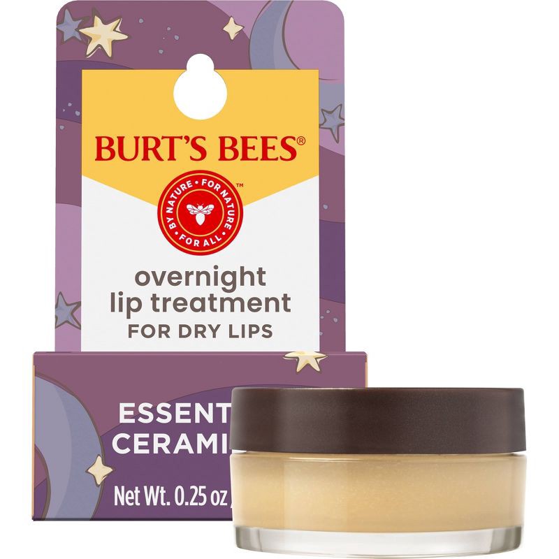 slide 2 of 10, Burt's Bees Natural Overnight Intensive Lip Treatment - Ultra-Conditioning Lip Mask - 0.25oz, 0.25 oz