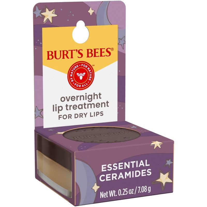 slide 8 of 16, Burt's Bees Natural Overnight Intensive Lip Treatment - Ultra-Conditioning Lip Care - 0.25oz, 0.25 oz