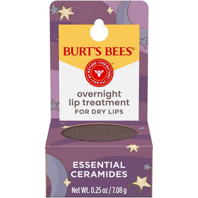 slide 1 of 16, Burt's Bees Natural Overnight Intensive Lip Treatment - Ultra-Conditioning Lip Care - 0.25oz, 0.25 oz