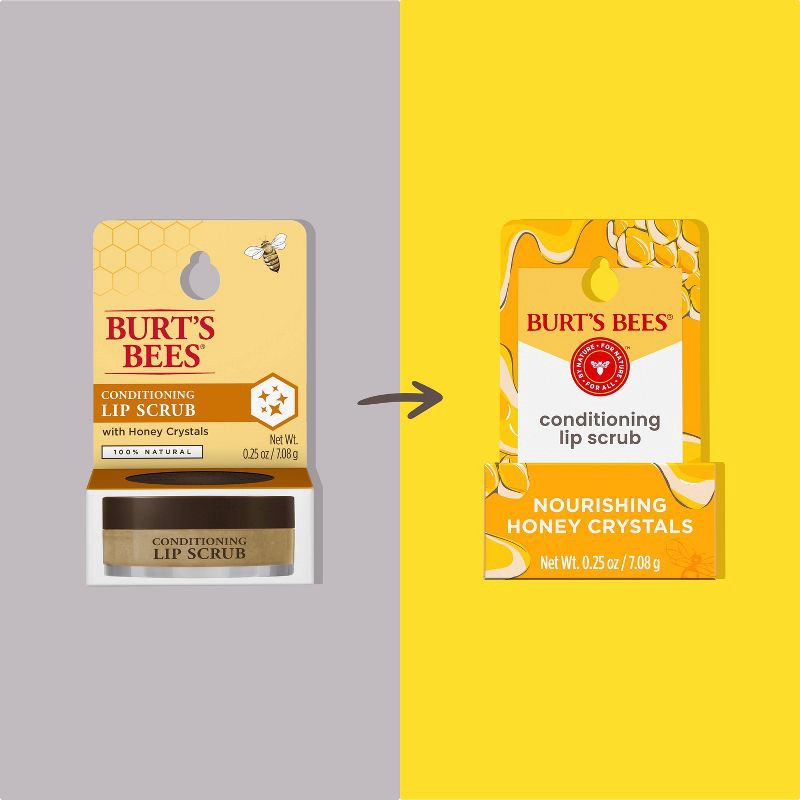 slide 2 of 14, Burt's Bees Natural Conditioning Lip Scrub with Exfoliating Honey Crystals - 0.25oz, 0.25 oz