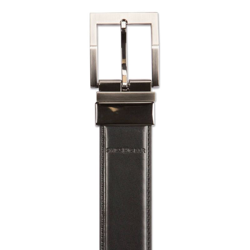 slide 3 of 4, Men's SWISSGEAR Reversible Contemporary Buckle Belt - Black/Brown XL, 1 ct