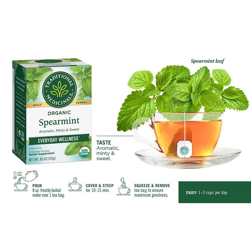 slide 10 of 12, Traditional Medicinals Traditional Spearmint - 16ct, 16 ct