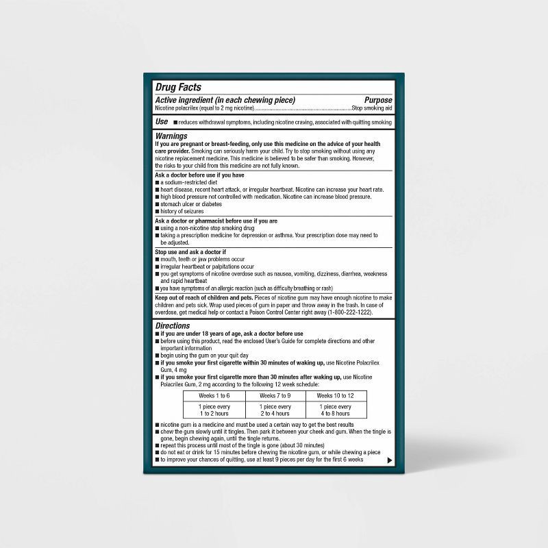 slide 3 of 3, Coated Nicotine 2mg Gum Stop Smoking Aid - Mint Freeze - 100ct - up&up™, 