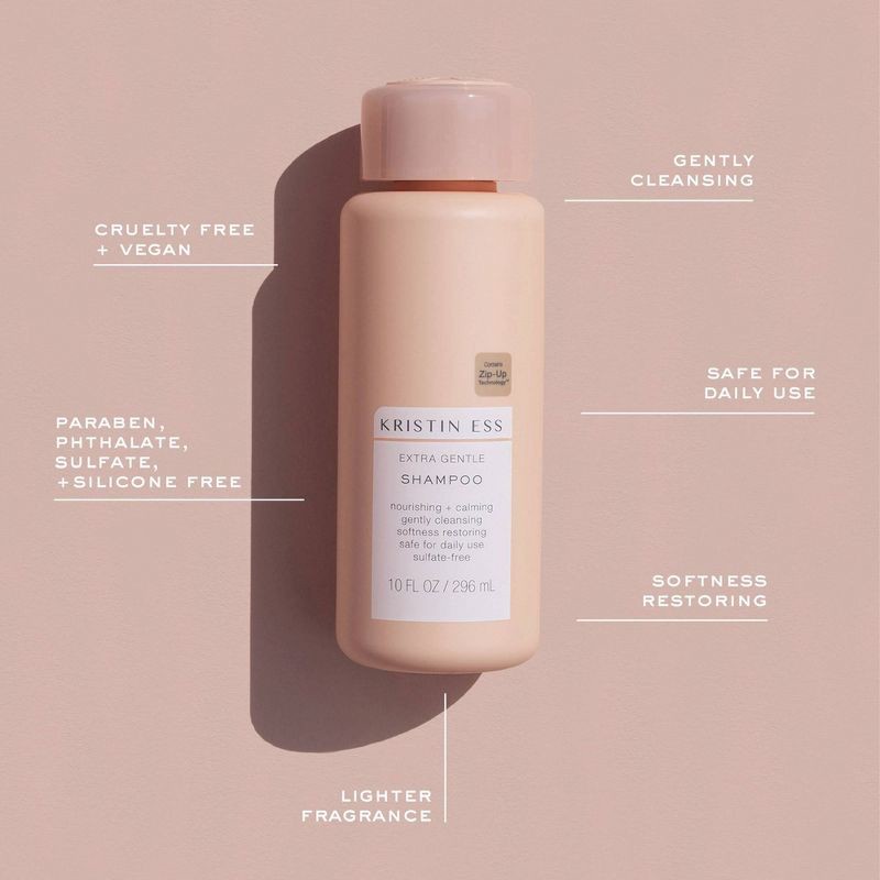 slide 3 of 6, Kristin Ess Hair Extra Gentle Shampoo for Sensitive Skin + Scalp, Gently Cleanses, Color Safe, Sulfate Free + Vegan - 10 fl oz, 10 fl oz