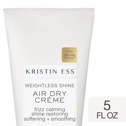Kristin Ess Weightless Shine Air Dry Cream for Frizz Control, Curl Definition, Texture and Blow Out Prep - 5 fl oz