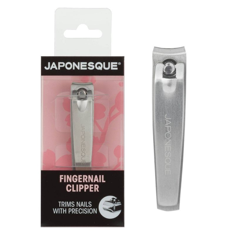 slide 1 of 9, JAPONESQUE Fingernail Clipper: Stainless Steel, 2.36" Length, Trimming & Nail Care, 1 ct