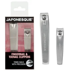 JAPONESQUE Fingernail & Toenail Clippers: 2-Piece, Stainless Steel, Travel Size