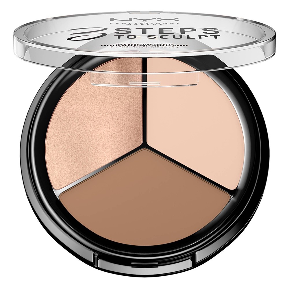 slide 2 of 5, NYX Professional Makeup 3 Steps to Sculpt Face Sculpting Pressed Powder Palette - Fair - 0.54oz, 0.54 oz