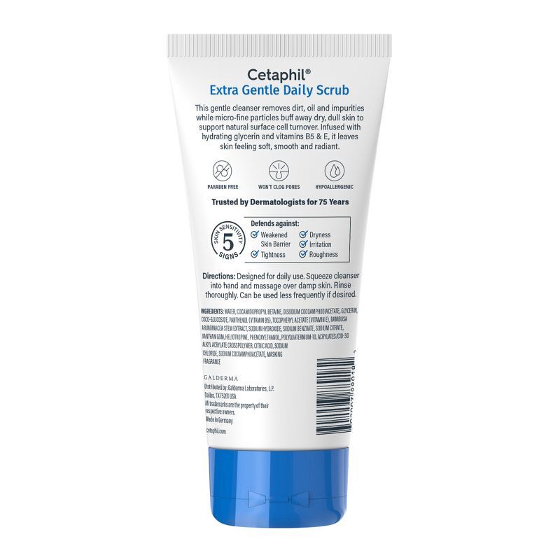 slide 2 of 6, Cetaphil Extra Gentle Exfoliating Face Wash Daily Scrub - 6 fl oz, 6 fl oz