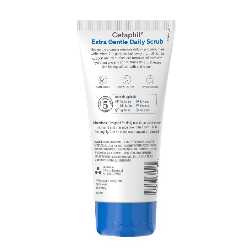 slide 5 of 6, Cetaphil Extra Gentle Exfoliating Face Wash Daily Scrub - 6 fl oz, 6 fl oz