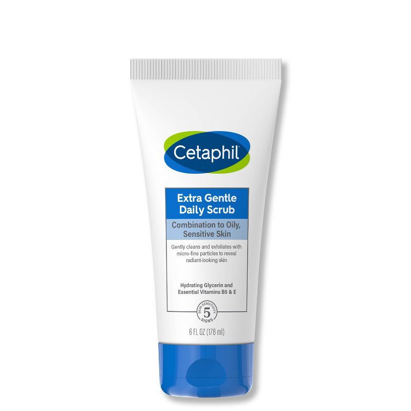slide 1 of 5, Cetaphil Extra Gentle Daily Scrub Exfoliating Face Wash - 6 fl oz, 6 fl oz