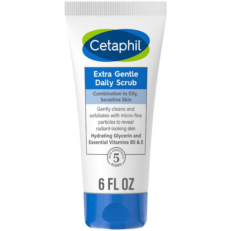slide 1 of 6, Cetaphil Extra Gentle Daily Scrub Exfoliating Face Wash - 6 fl oz, 6 fl oz