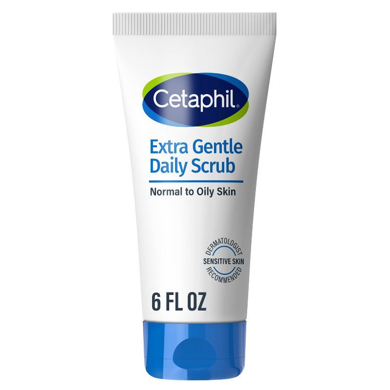 slide 1 of 6, Cetaphil Extra Gentle Exfoliating Face Wash Daily Scrub - 6 fl oz, 6 fl oz