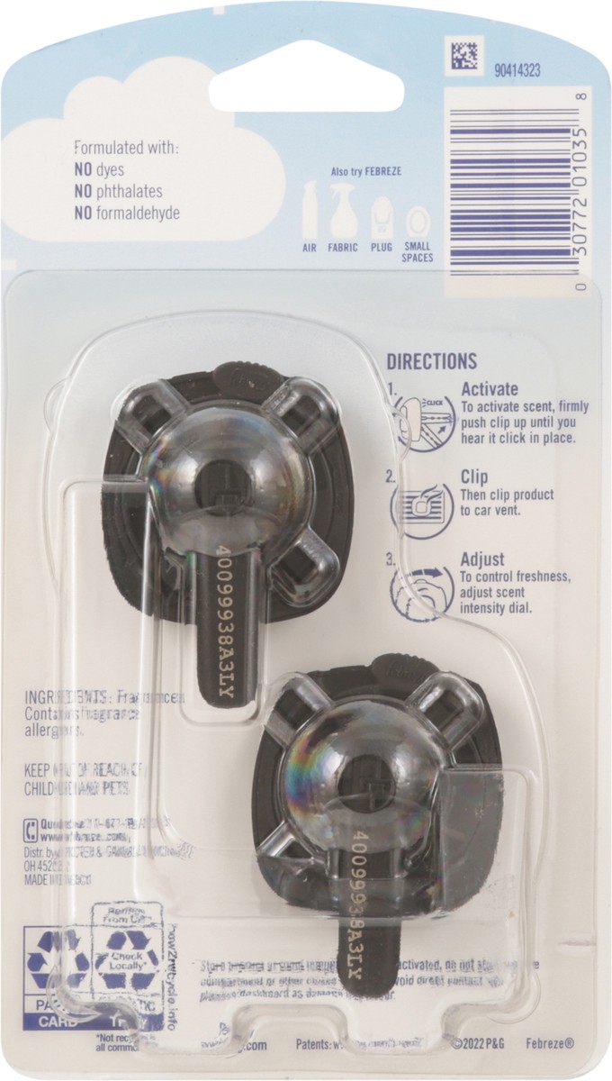 slide 10 of 12, Febreze Auto Leather Air Freshener Vent Clip - .14 FZ, 0.14 fl oz
