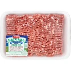 H-E-B Natural Ground Pork, 90% Lean