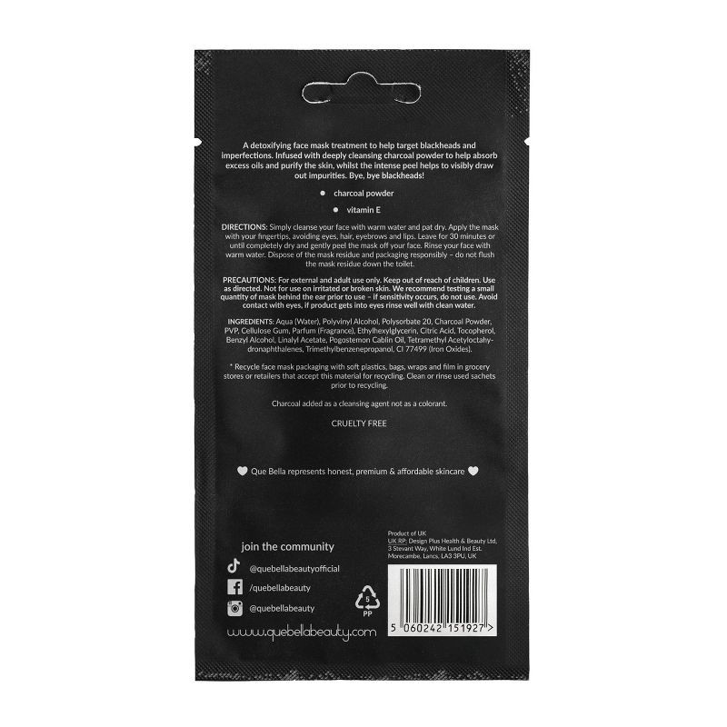 slide 3 of 6, Que Bella Detoxifying Charcoal Peel off Mask - 0.5oz, 0.5 oz