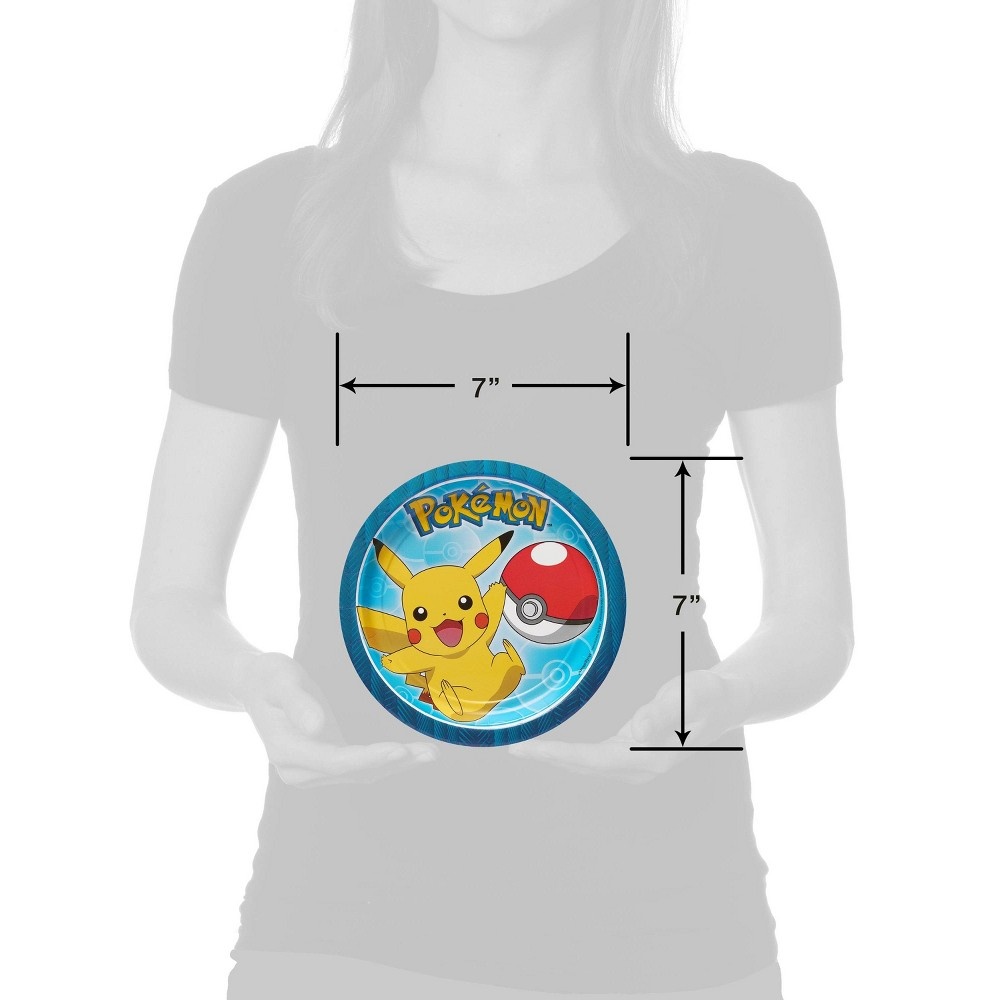 slide 3 of 5, American Greetings Pokemon 7" Paper Plates, 8 ct