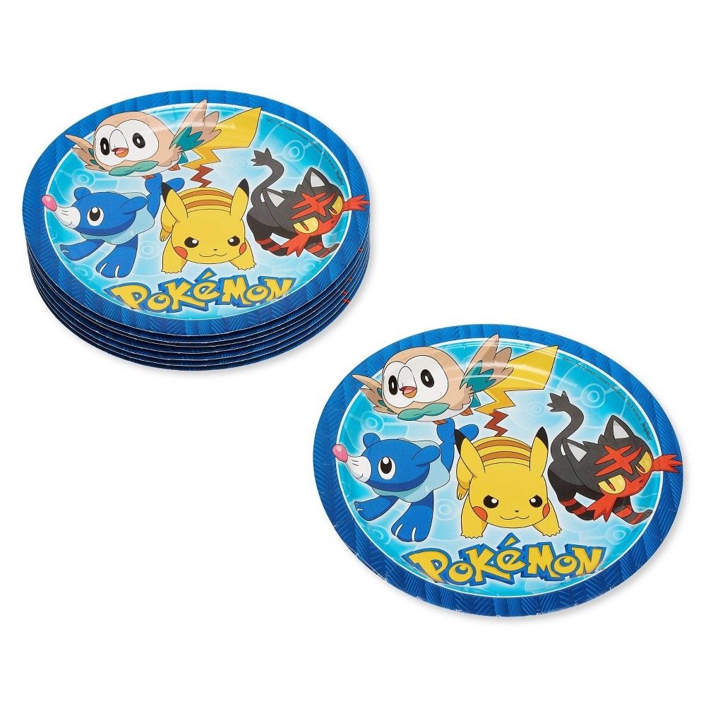 slide 4 of 5, American Greetings Pokemon 9" Paper Plates, 8 ct