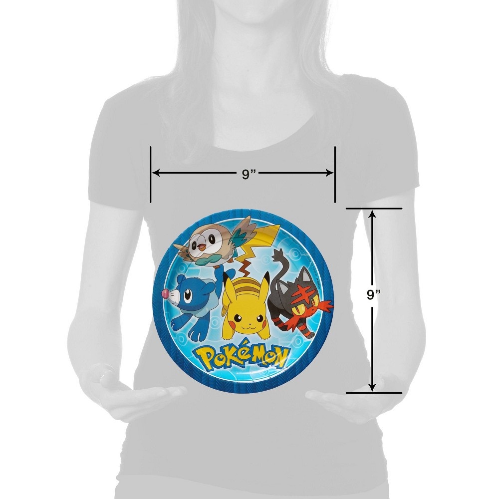 slide 2 of 5, American Greetings Pokemon 9" Paper Plates, 8 ct