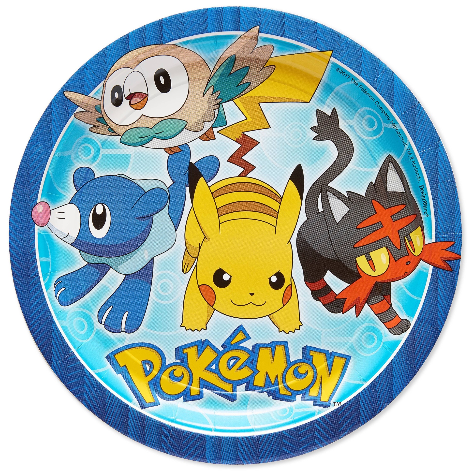 slide 1 of 5, American Greetings Pokemon 9" Paper Plates, 8 ct