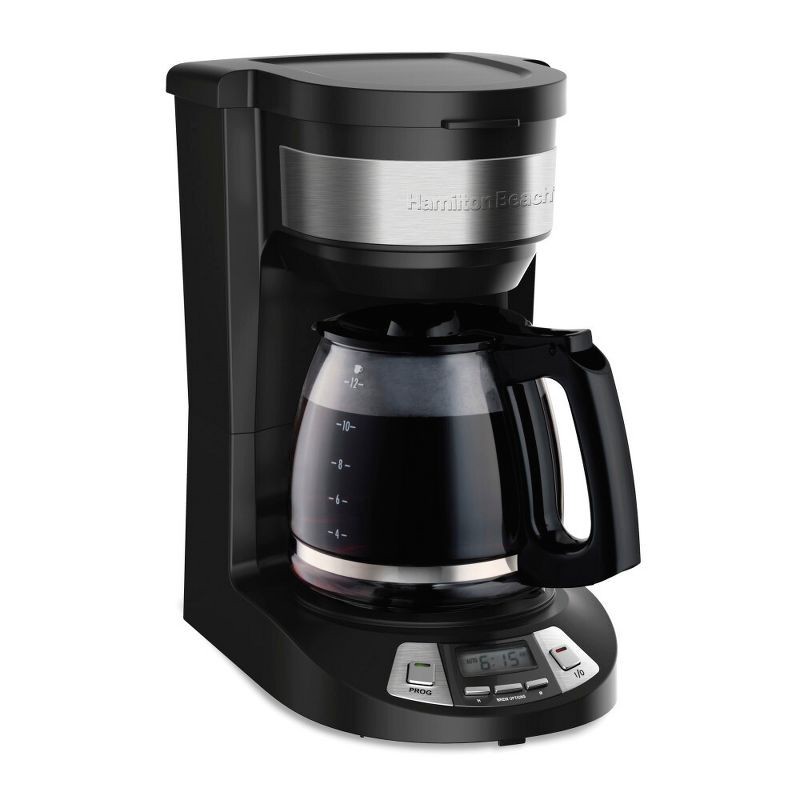 slide 9 of 9, Hamilton Beach 12 Cup Programmable Coffee Maker - Black - 46290: Drip Coffee Machine, Nonstick Hot Plate, Brew Pause, 1 ct