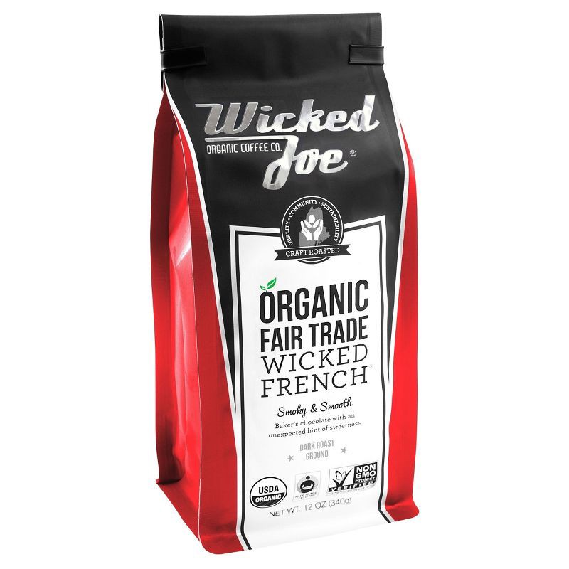 slide 1 of 3, Wicked Joe Coffee Co. Wicked French Dark Roast Ground Coffee - 12oz, 12 oz