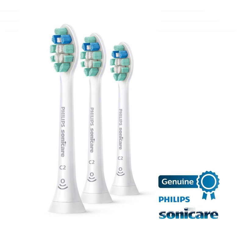 slide 2 of 10, Philips Sonicare C2 Optimal Plaque Control Replacement Electric Toothbrush Head - HX9023/65 - White - 3pk, 3 ct