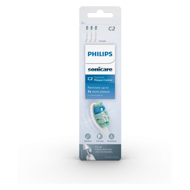 slide 6 of 7, Philips Sonicare Optimal Plaque Control Replacement Electric Toothbrush Head - HX9023/65 - White - 3ct, 3 ct