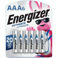 Energizer Ultimate Lithium AAA Batteries - 6pk Lithium Battery