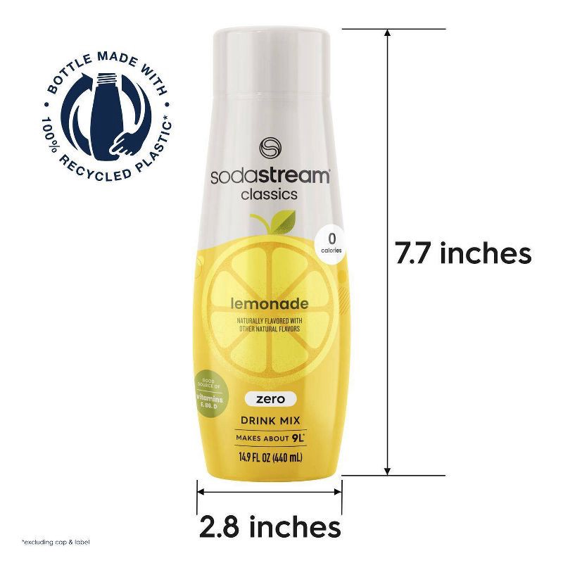 slide 7 of 8, SodaStream Zero Lemonade Sodamix - 14.8 fl oz, 14.8 fl oz