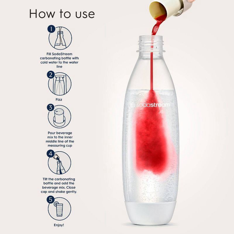 slide 4 of 8, SodaStream Zero Strawberry Watermelon Sodamix - 14.8 fl oz: Soda Streamer Flavor Syrup, Liquid Concentrate, Plastic Bottle, 14.8 fl oz