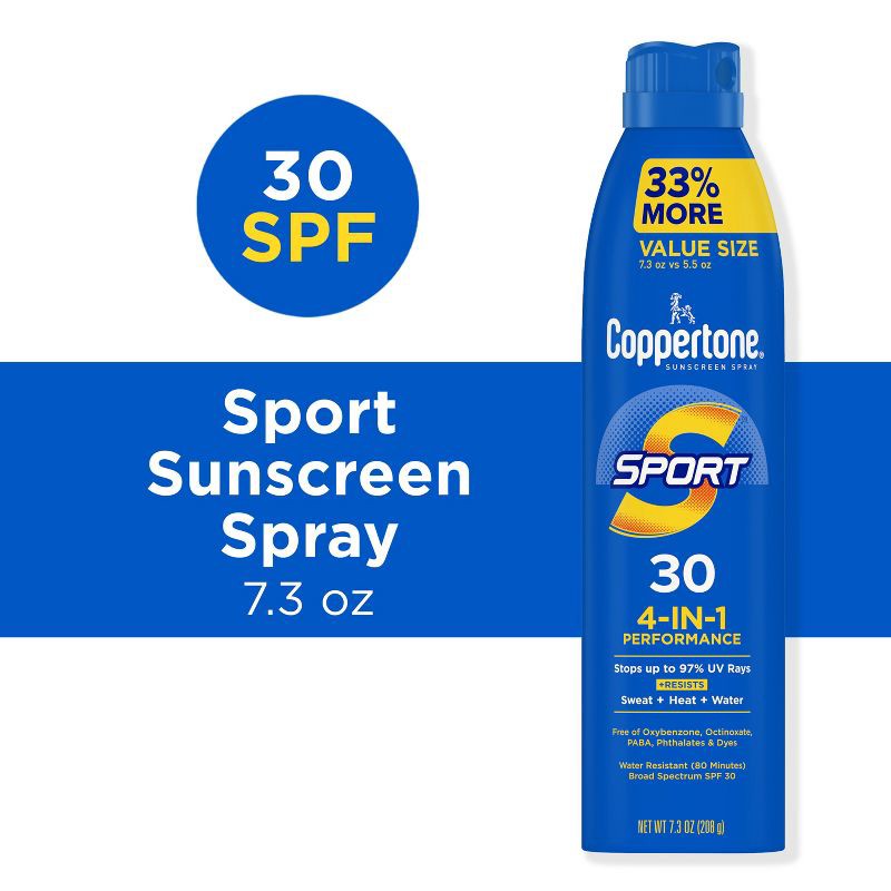 slide 2 of 13, Coppertone Sport Sunscreen Spray - SPF 30 - 7.3oz, 30 x 7.3 oz