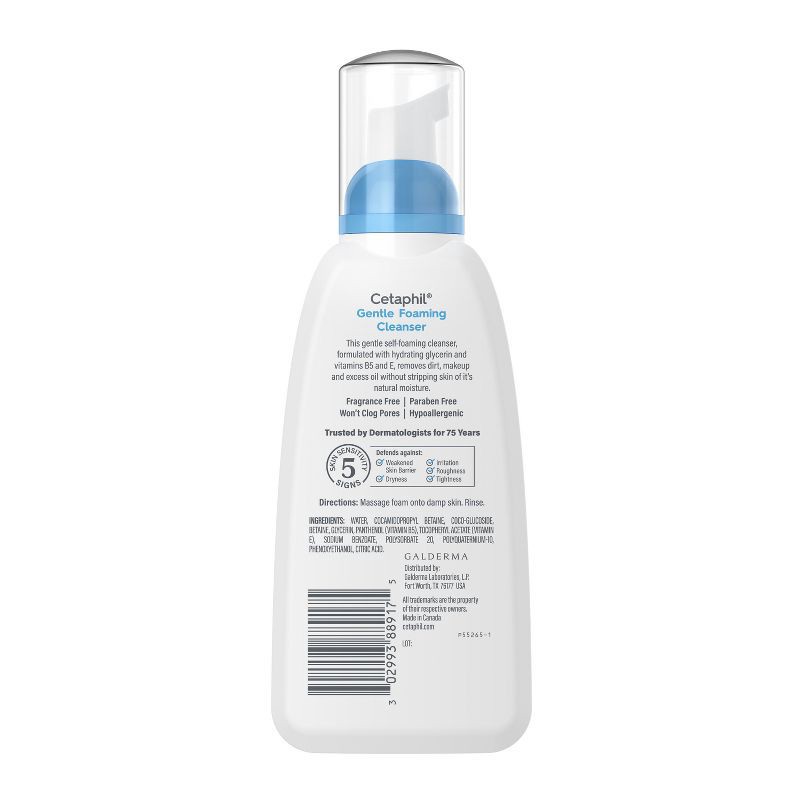 slide 2 of 6, Cetaphil Gentle Foaming Facial Cleanser with Glycerin - 8 fl oz, 8 fl oz