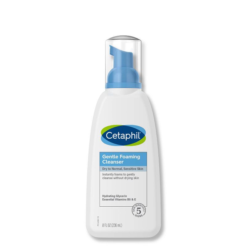 slide 1 of 4, Cetaphil Oil Free Gentle Foaming Facial Cleanser with Glycerin - 8 fl oz, 8 fl oz