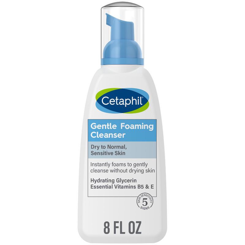 slide 1 of 6, Cetaphil Oil Free Gentle Foaming Facial Cleanser with Glycerin - 8 fl oz, 8 fl oz