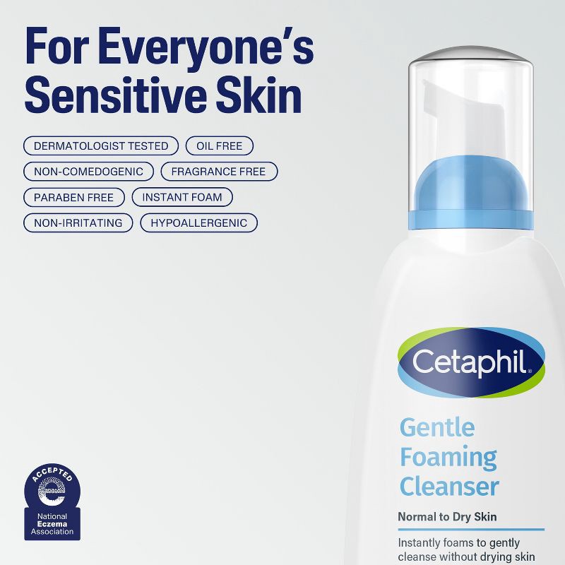 slide 7 of 7, Cetaphil Gentle Foaming Facial Cleanser with Glycerin - 8 fl oz, 8 fl oz
