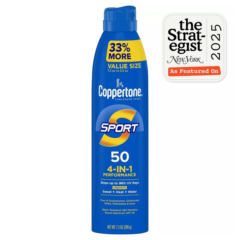 slide 4 of 13, Coppertone Sport Sunscreen Spray - SPF 50 - 7.3oz Value Size, 50 ct; 7.3 oz
